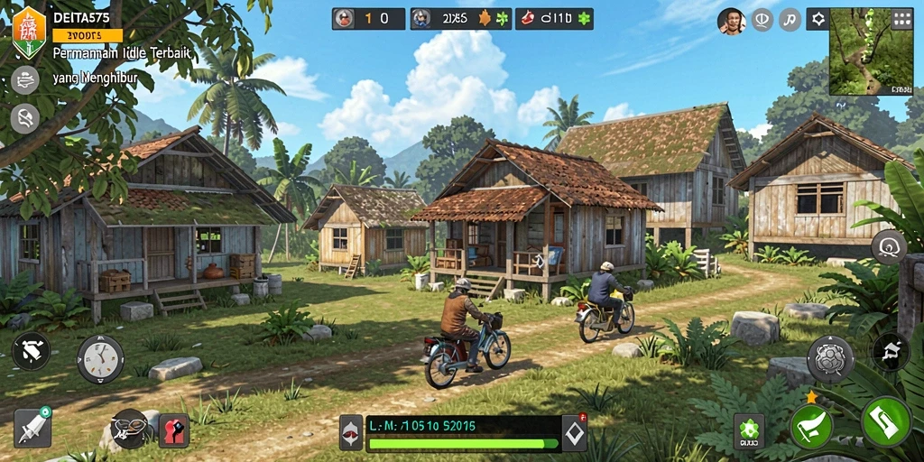 Tampilan gameplay DELTA575 yang menarik dan seru dalam genre Idle.