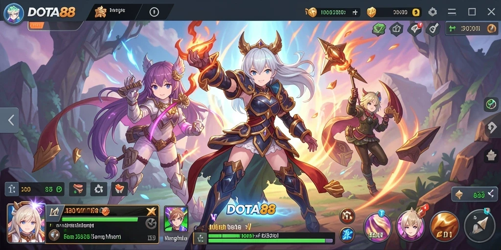 Tampilan gameplay DOTA88 dengan karakter Anime yang menarik.