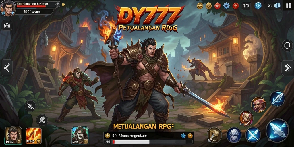 Screenshot gameplay DY777 dengan pertarungan seru dan karakter yang beragam.