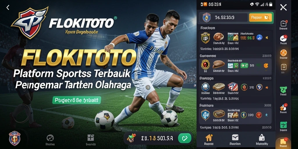 Screenshot utama FLOKITOTO menampilkan gameplay taruhan olahraga yang menarik dan interaktif.