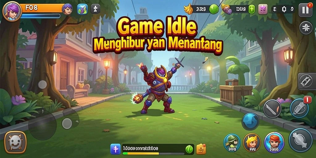 Tampilan permainan FO8 yang menarik dengan elemen Idle.