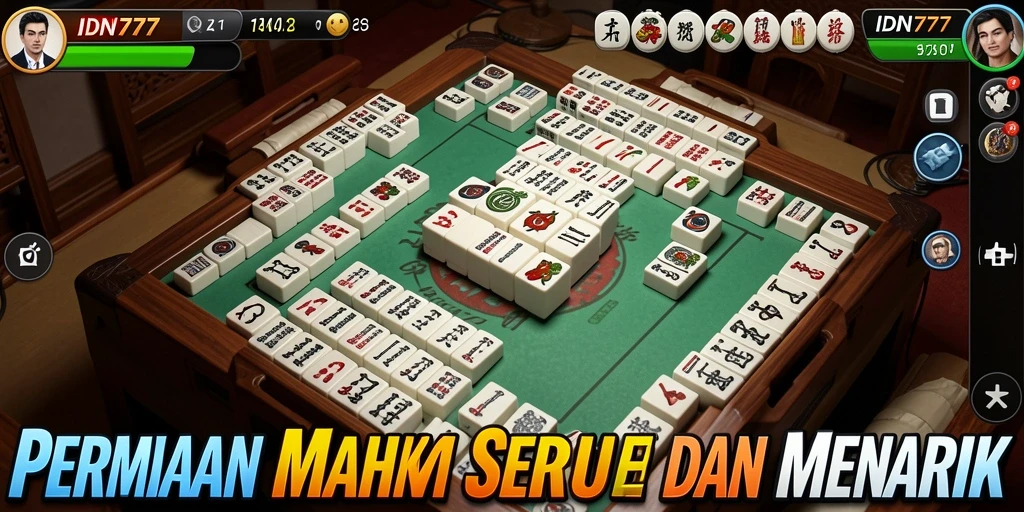 Tampilan gameplay menarik dalam permainan Mahjong IDN777.