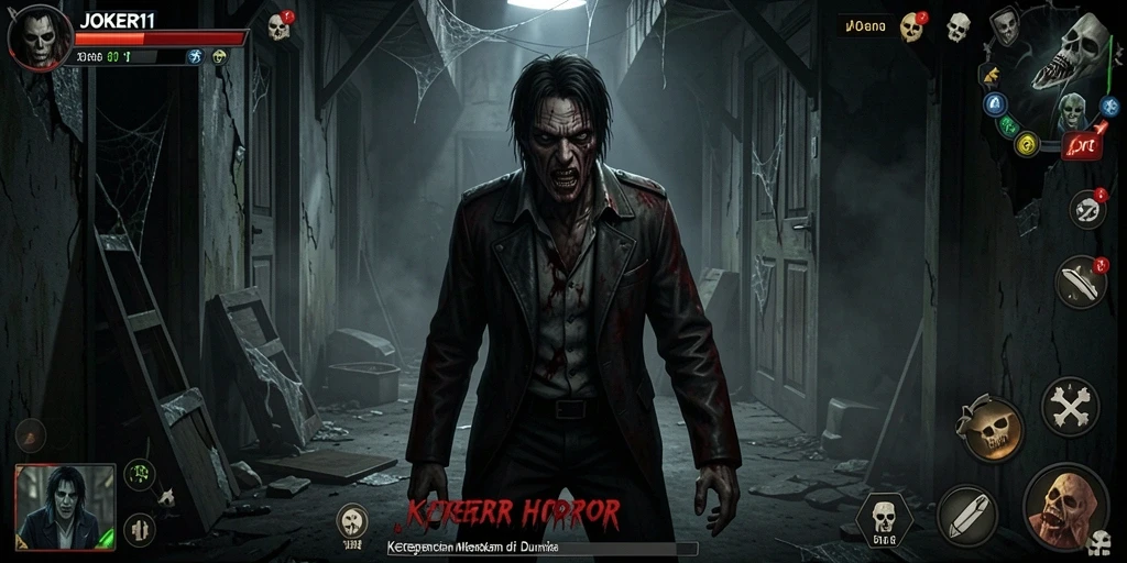 Screenshot menarik dari gameplay JOKER11 yang menampilkan suasana horror.