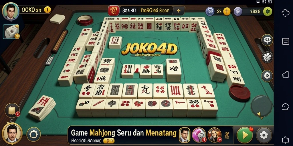 Tampilan gameplay dari JOKO4D dengan ubin Mahjong yang menawan.