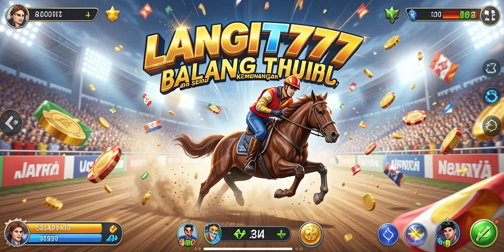Tampilan gameplay LANGIT777 dengan balapan mendebarkan di lintasan.