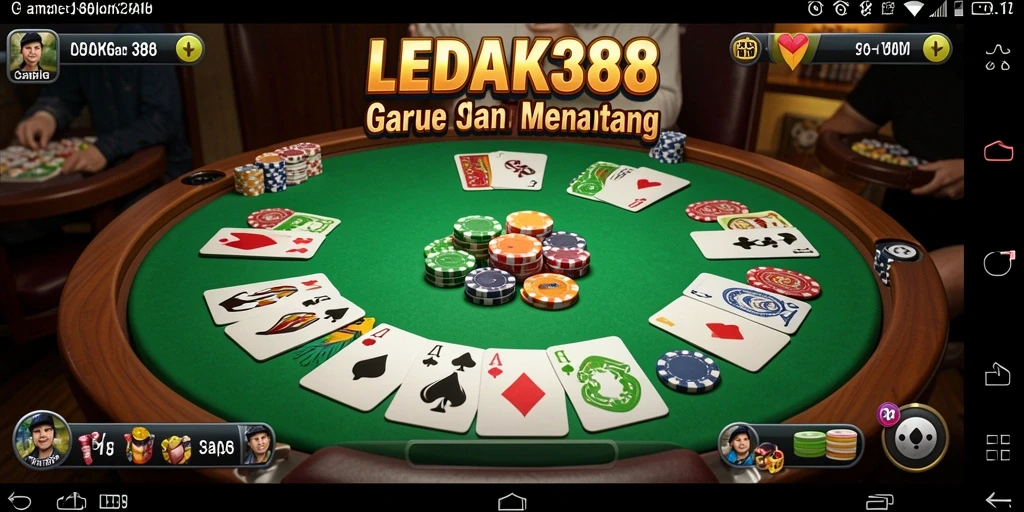 Screenshot gameplay LEDAK388 menampilkan suasana permainan Gaple yang mendebarkan.
