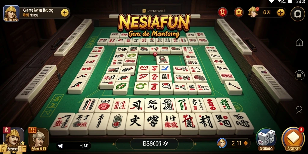 Tangkapan layar utama NESIAFUN menampilkan gameplay Mahjong yang menarik dan interaktif.