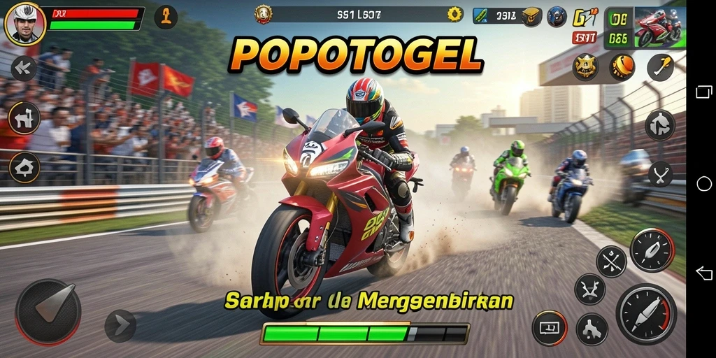Tampilan mendebarkan balap motor di lintasan seru.