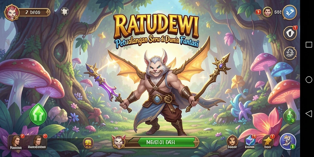 Screenshot gameplay RATUDEWI yang menampilkan petualangan epik dan dunia magis.