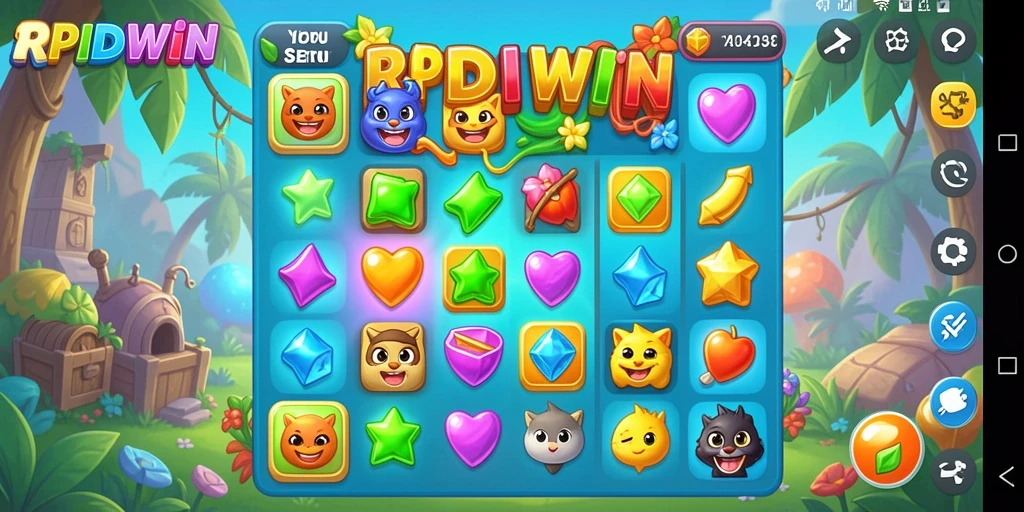 Gameplay RPIDWIN yang seru dalam mencocokkan elemen.