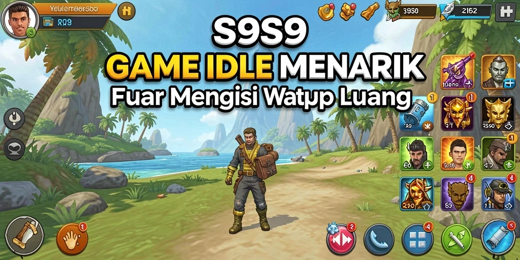 Tampilan gameplay S9S9 dengan karakter dan sumber daya yang berkembang.
