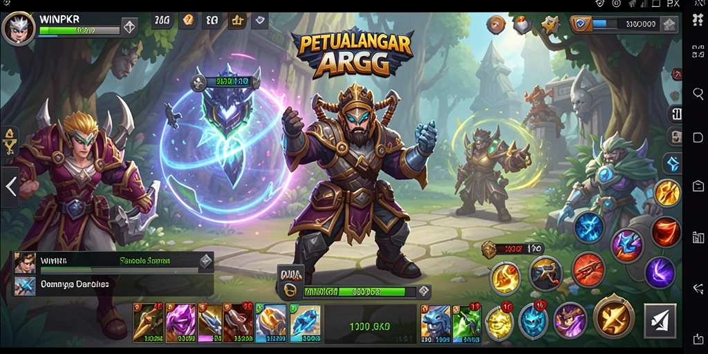 Tangkapan layar gameplay epik dari WINPKR yang menunjukkan aksi pertarungan yang intens.