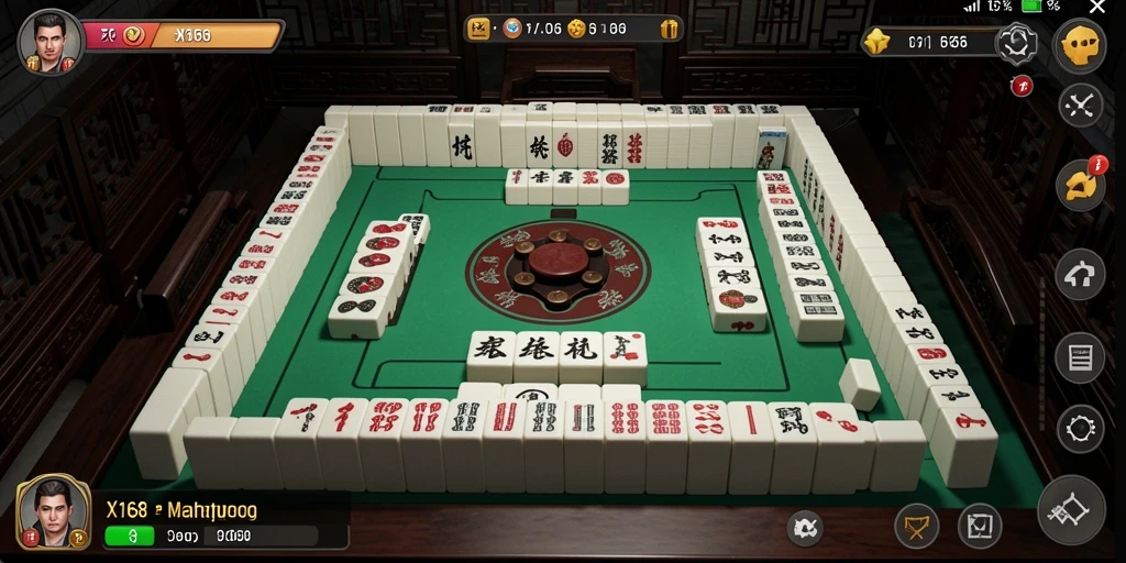 Tampilan gameplay X168 yang menarik dengan elemen Mahjong.